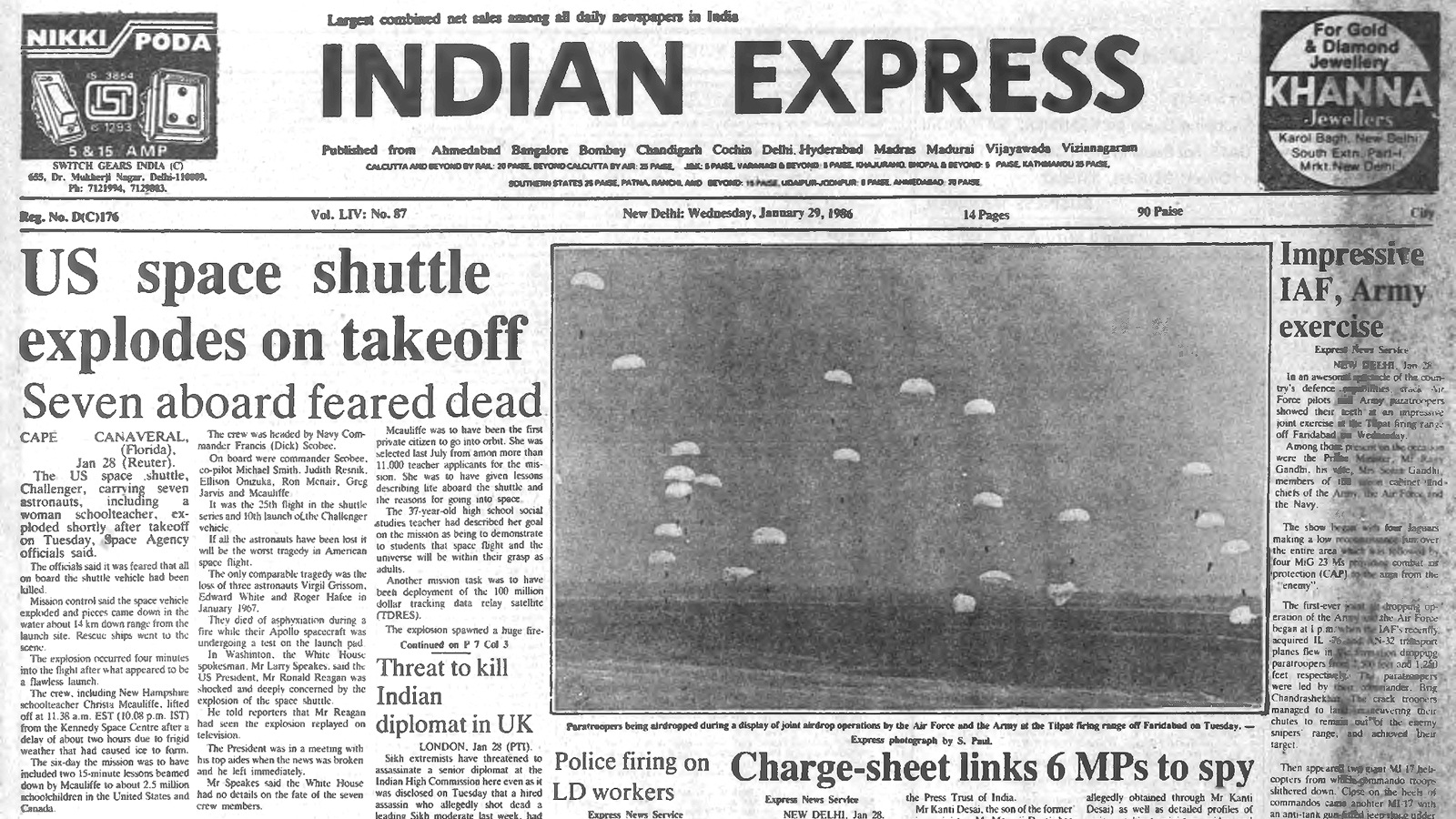 40 years ago January 29, 1986: US space shuttle explodes
