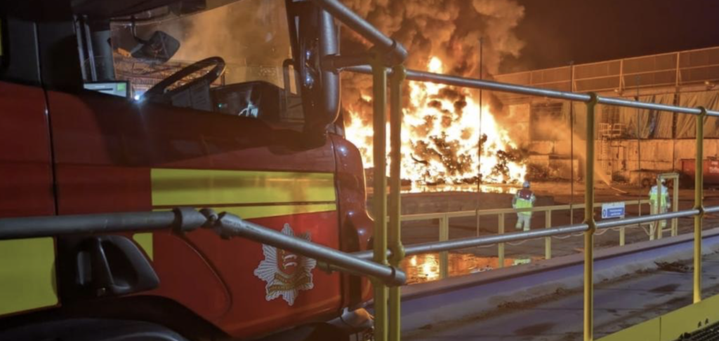 Fire at recycling centre in East Tilbury