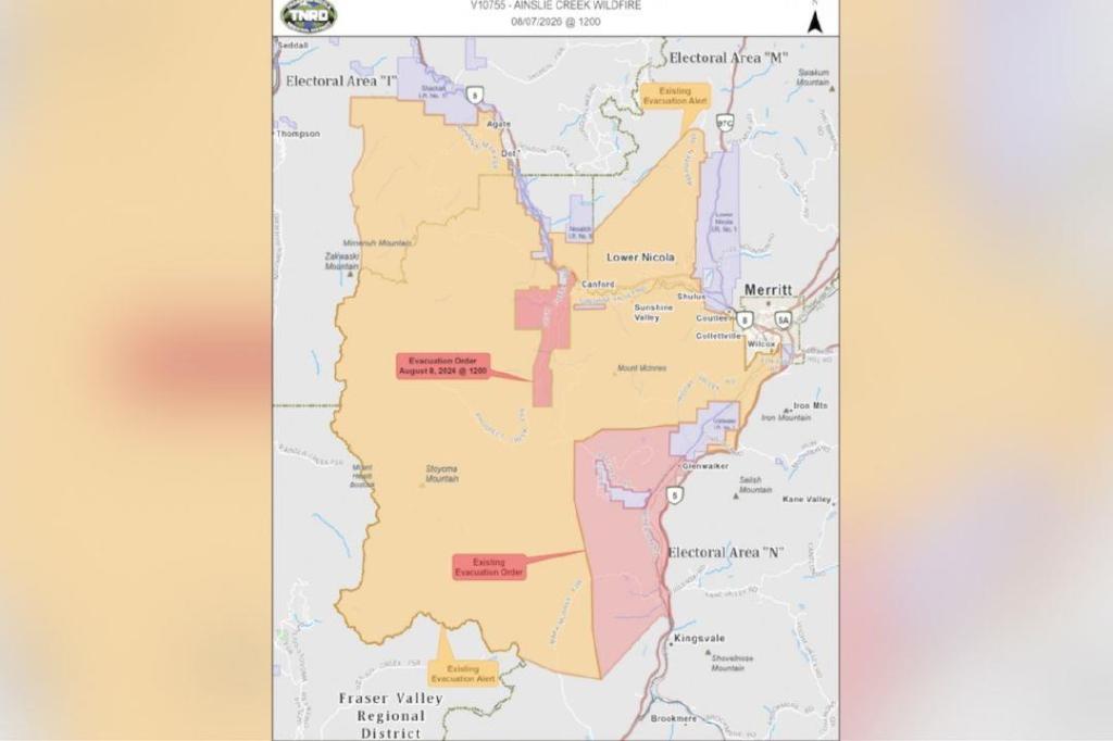 118 properties now on evacuation alert due to Ainslie Creek wildfire
