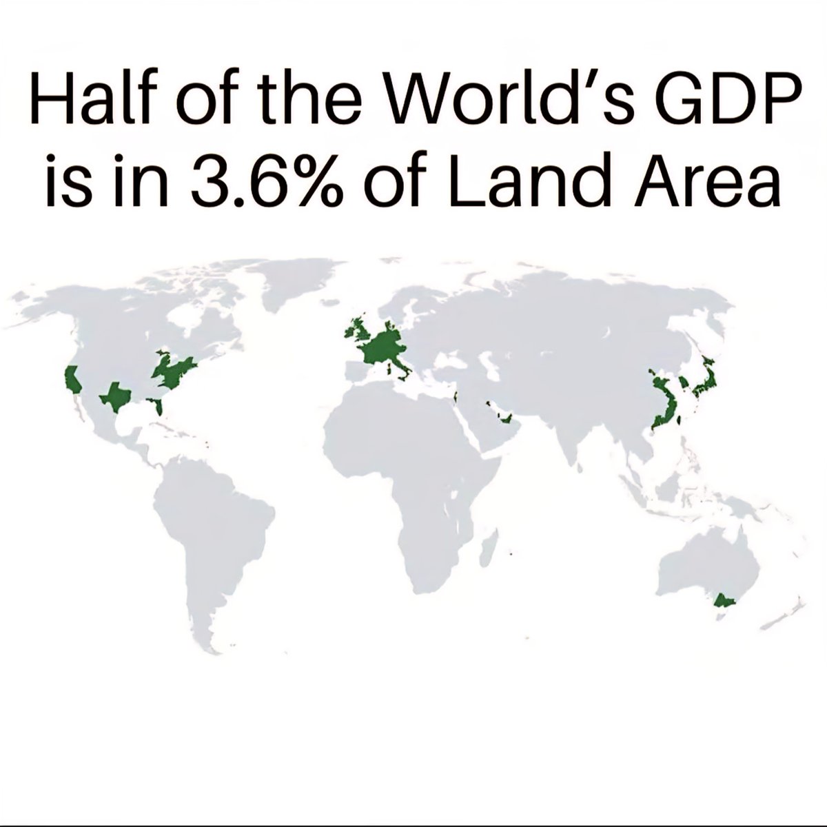 Top 5 Regions Controlling Half of the World’s GDP on Just 3.6% of Land