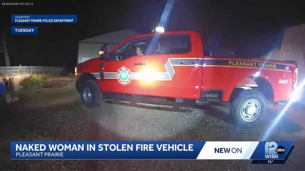 Bodycam shows Wisconsin officers approaching naked woman in stolen fire truck