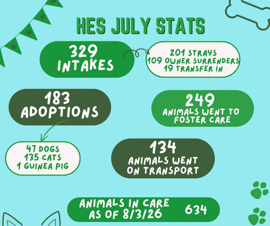 Humane Educational Society celebrates 183 adoptions, 634 animals still in care