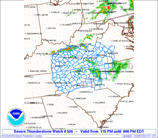 SPC Severe Thunderstorm Watch 526