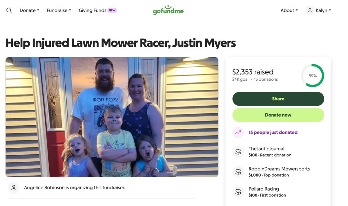 Ross Co. man injured in lawn mower race, community rallies support