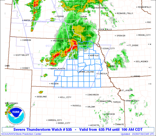 SPC Severe Thunderstorm Watch 535