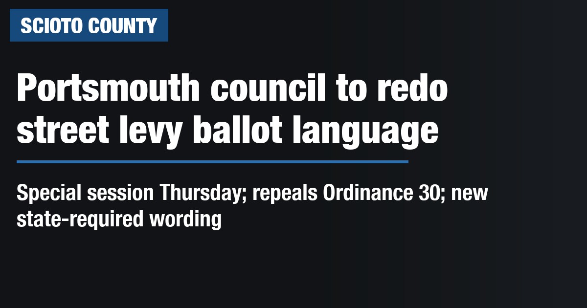 Portsmouth council to repeal, redo street levy ballot language