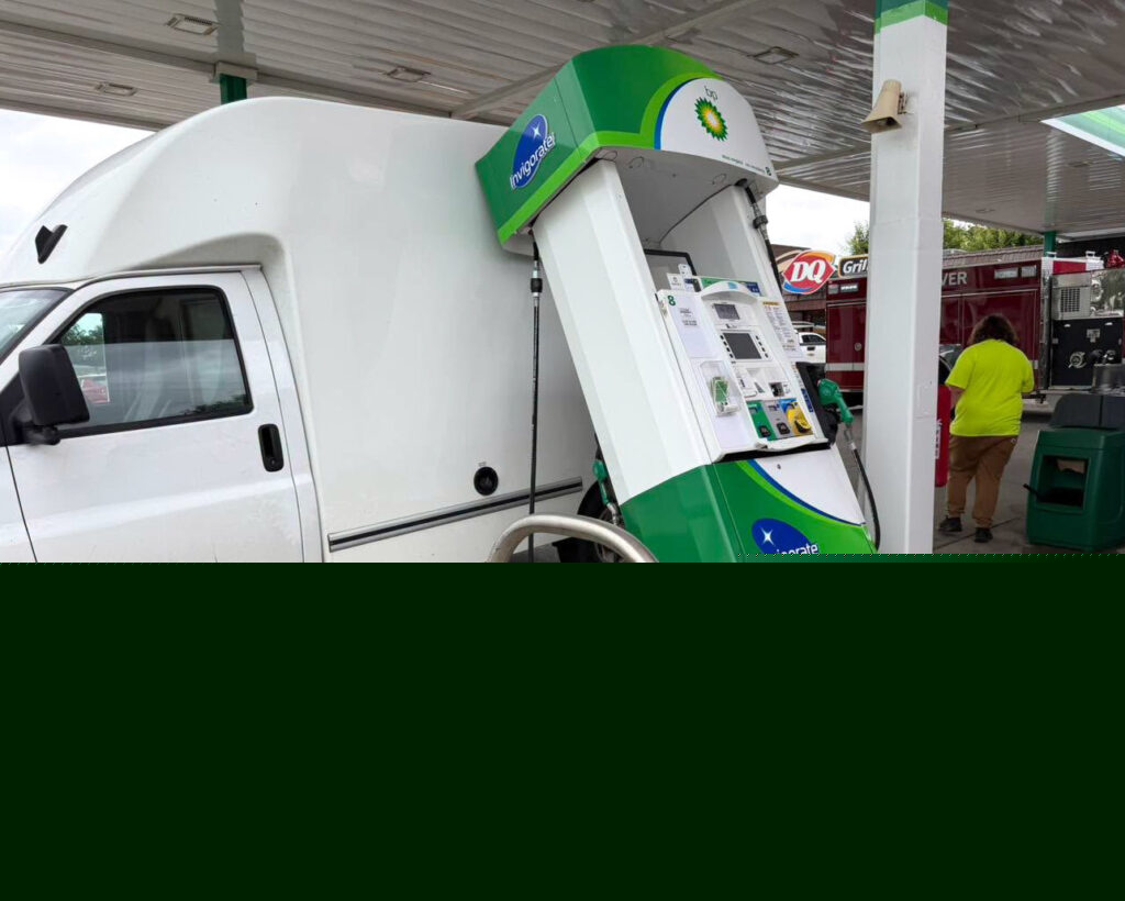 No injuries in BP station crash