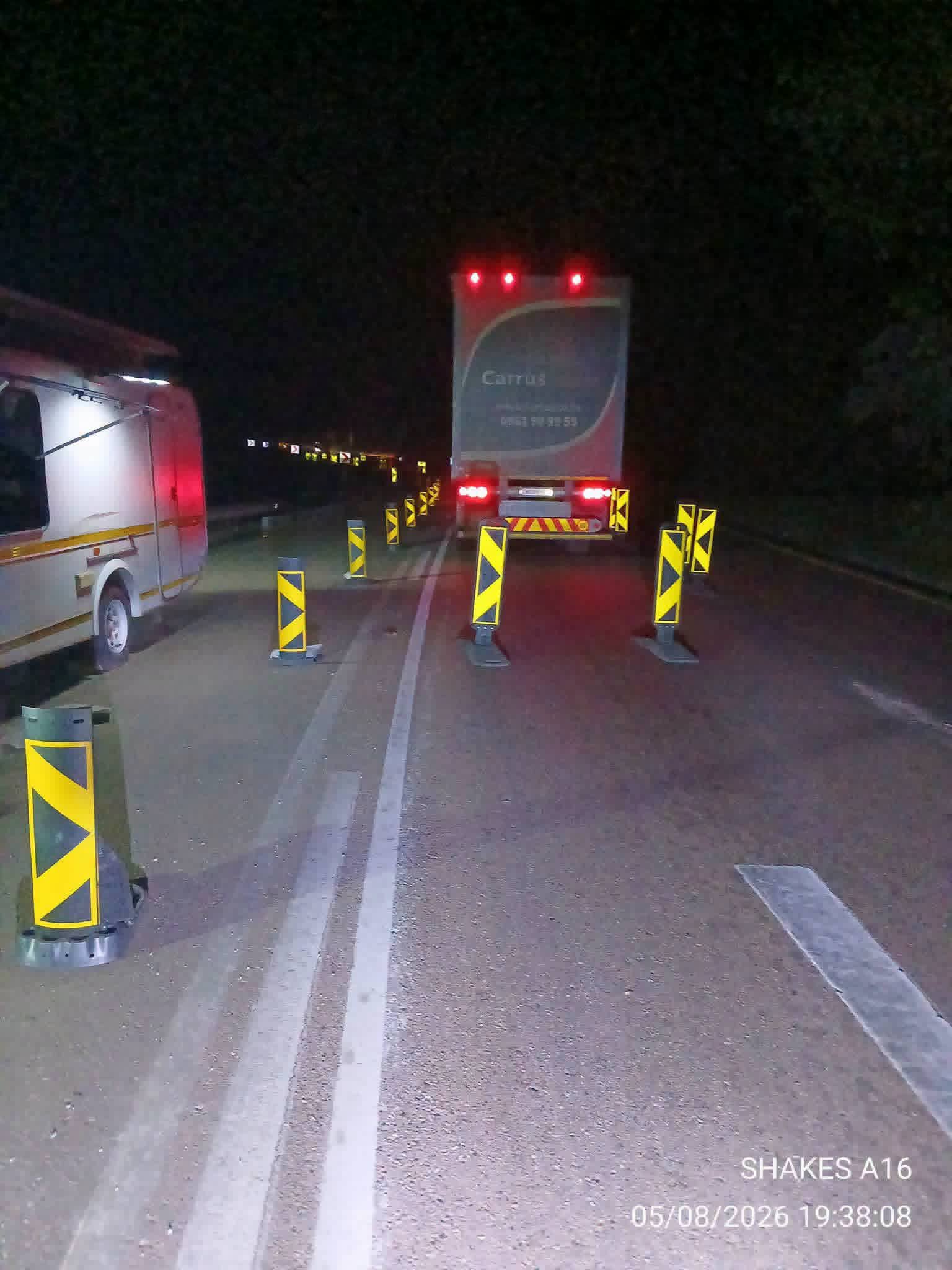 Stationary truck on the R71 in Magoebaskloof