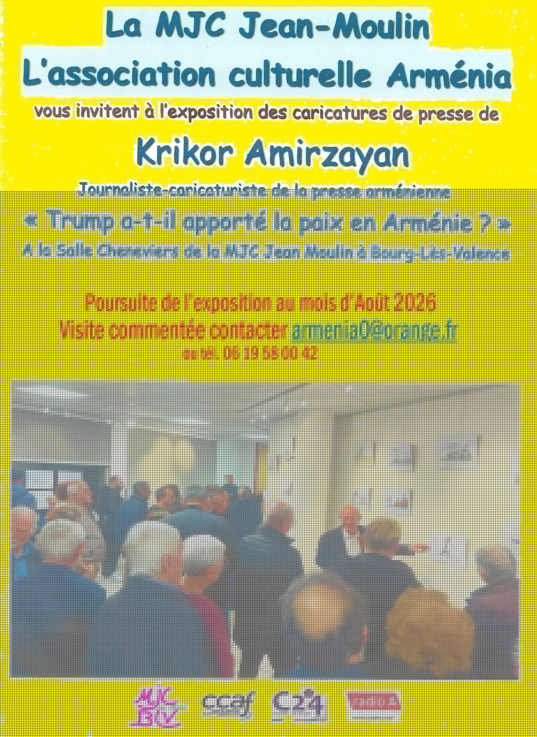 Bourg-lès-Valence. L’exposition des caricatures de Krikor Amirzayan « Trump a.t-il apporté la paix en Arménie ? » sera prolongé jusqu’à fin août