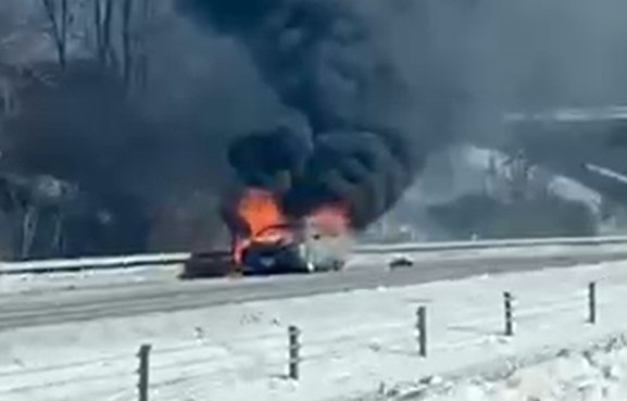 Driver hurt in car fire on Alternate Route 7