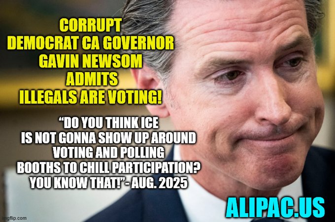 Governor Gavin Newsom Admits Illegals Are Voting