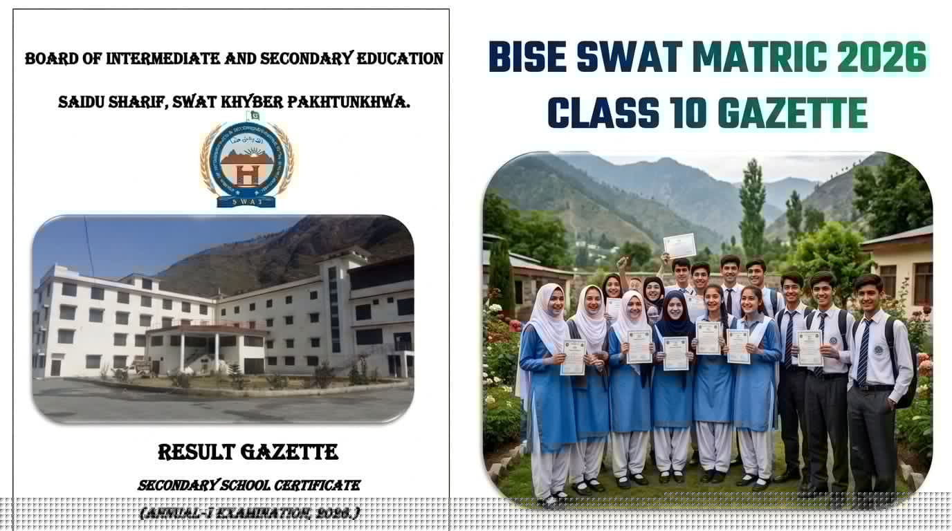 BISE Swat Matric 2026 Gazette Download PDF: Check Results Online