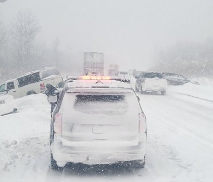 Update: At least a dozen cars, trucks crash on I-81 in pileup amid whiteout in Jefferson County