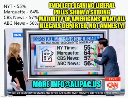 Polls Prove Most Americans want ALL illegals deported not Amnesty