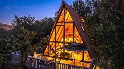 California's Secluded Mountain A-Frame Getaway Is A Chic Retreat Surrounded By Beauty