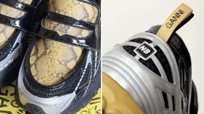 Ganni Decks Out New Balance’s 1906L Sneaker Loafer in Gold Snakeskin