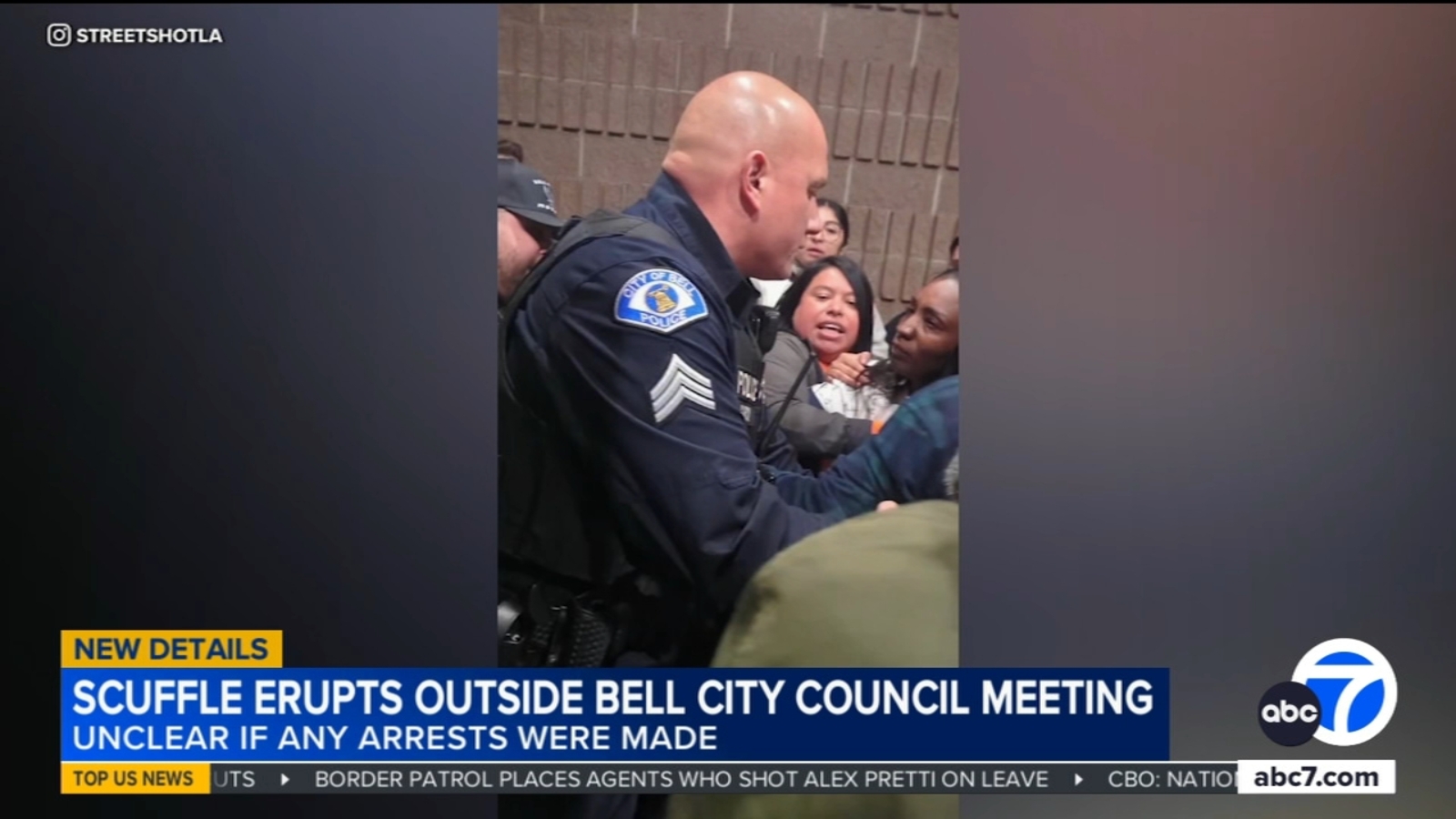 Scuffle erupts between community members, police officers outside Bell City Council meeting