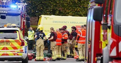 Four injured after car driven at people and man stabbed outside synagogue