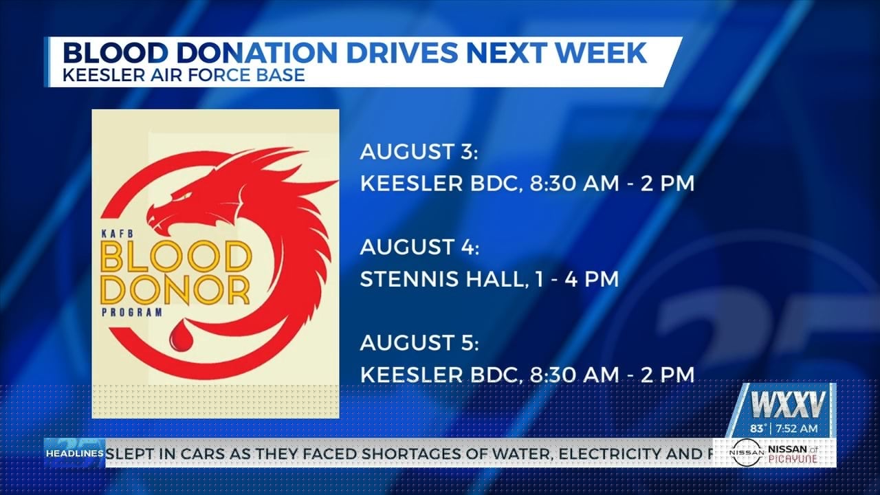 Keesler Air Force Base holding blood donation drives