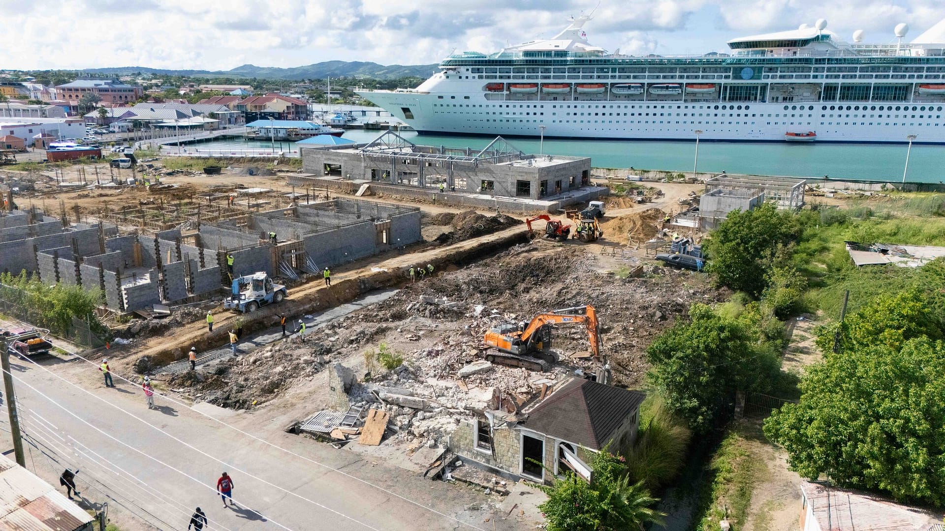 Old Barnes Funeral Home Demolished as Antigua Cruise Port Expansion Advances