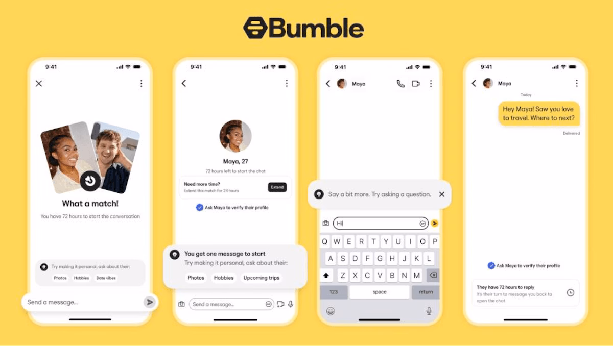 Bumble remove regra que impede homens de iniciar mensagens
