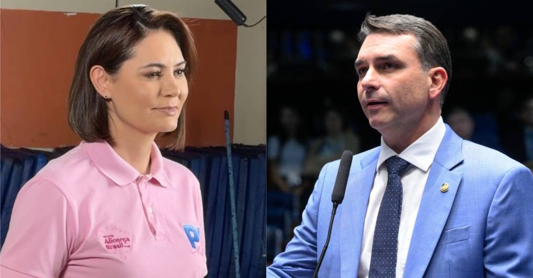 Depois da crise, Michelle e Flávio Bolsonaro ensaiam nova sintonia na campanha
