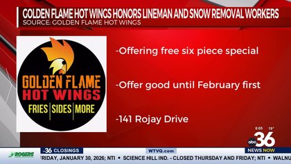 Lexington restaurant offers free wings to linemen and snow removal workers