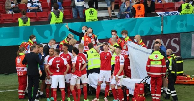Euro 2020 match suspended after Denmark midfielder collapses