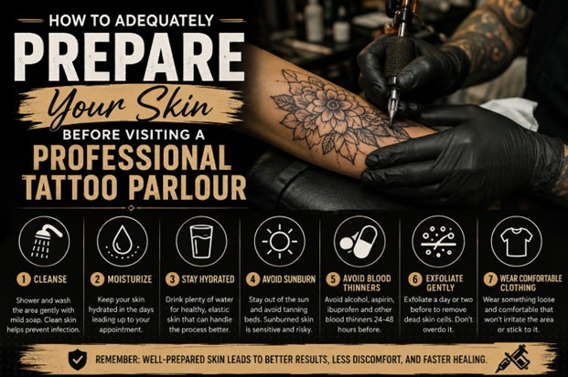 How to Adequately Prepare Your Skin Before Visiting a Professional Tattoo Parlour