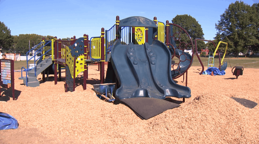 Local volunteers build new playground in one day at Thomas Ryan R-Center