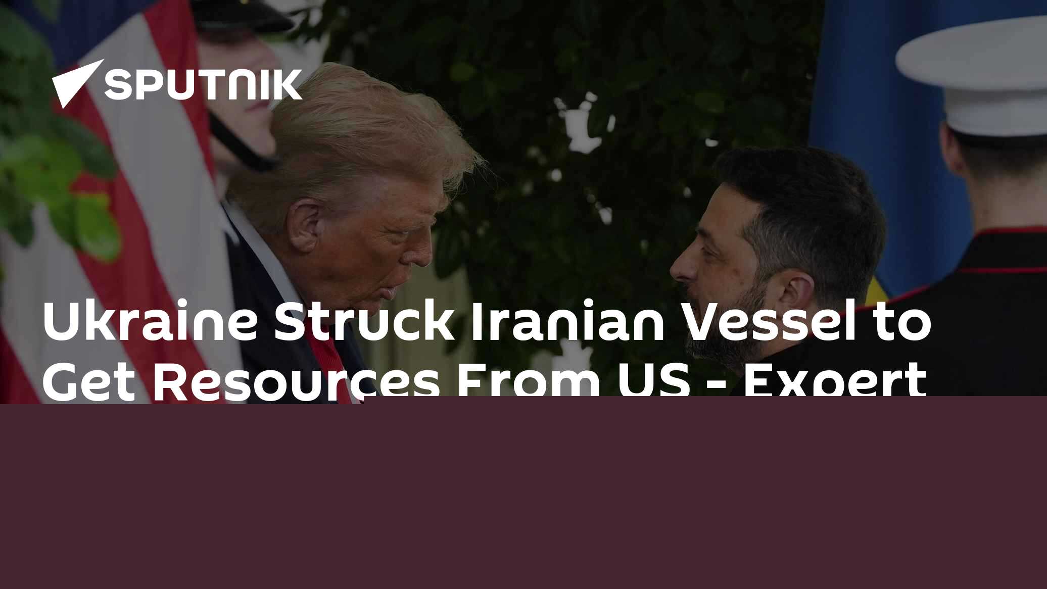 Ukraine Struck Iranian Vessel to Get Resources From US - Expert