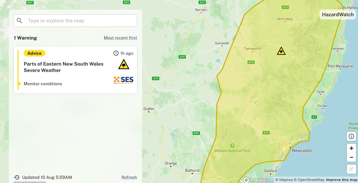 SES warns of damaging winds across Hunter Valley today