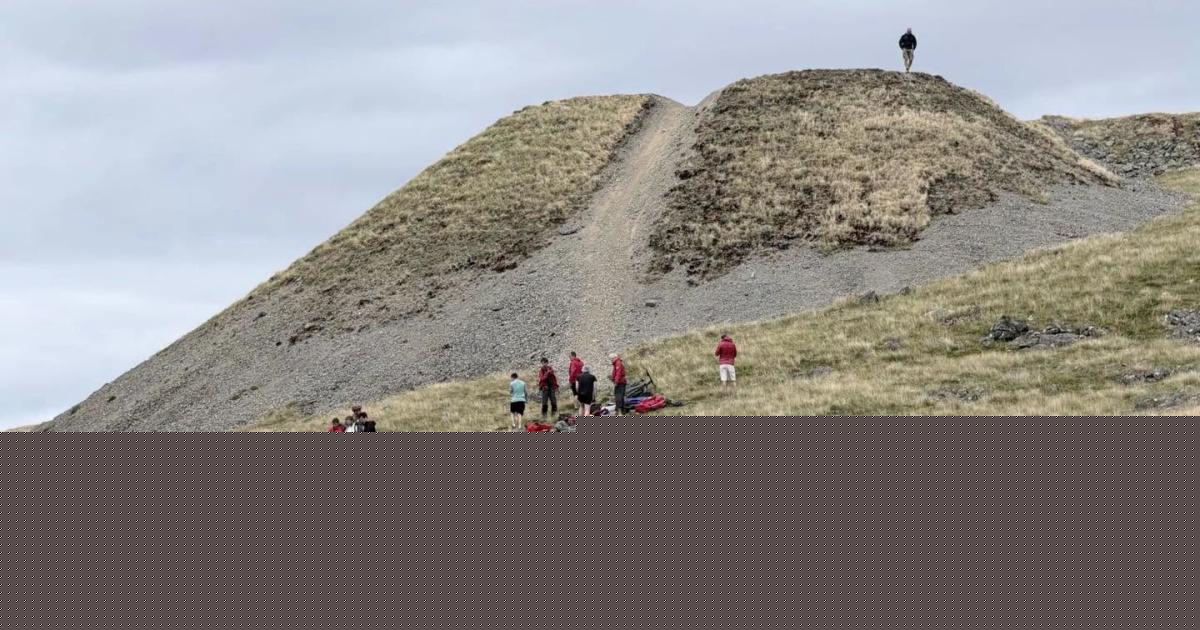 Mountain biker injured on steep rocky path in the Lake District