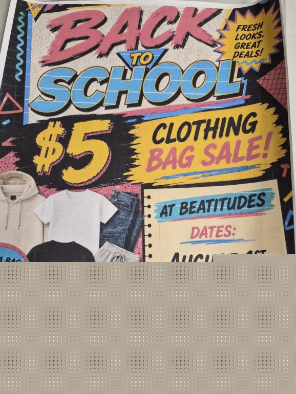 Beatitudes Ada to Hold $5 Bag Sale for Back-to-School Shopping