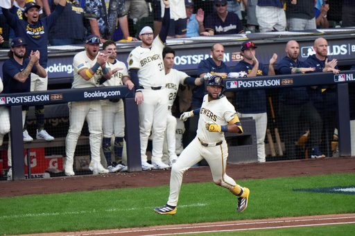 Brewers’ Chourio undergoes MRI but stays upbeat after leaving NLDS Game 1 with hamstring tightness