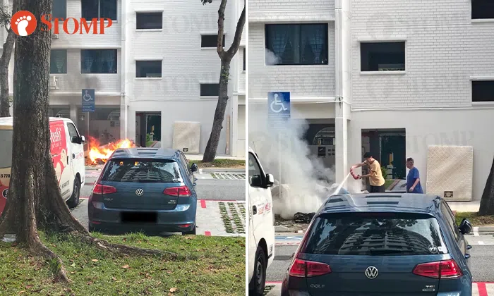 Residents spring into action to help put out Tampines recycling bin fire
