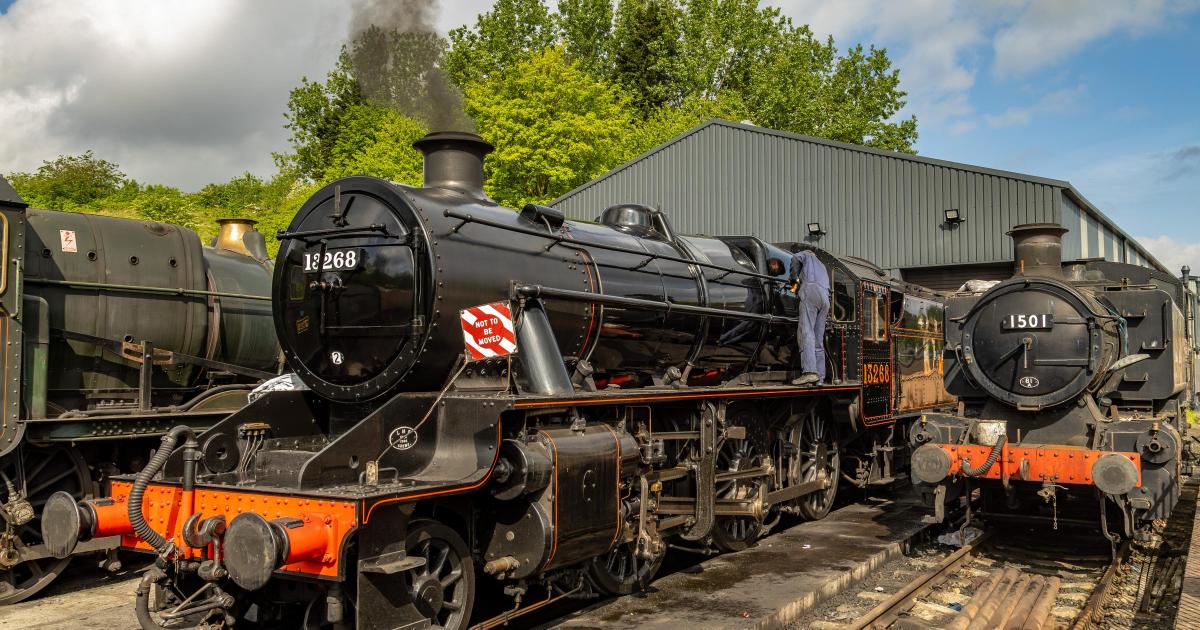 Severn Valley Railway's Stanier Mogul heads back to main line