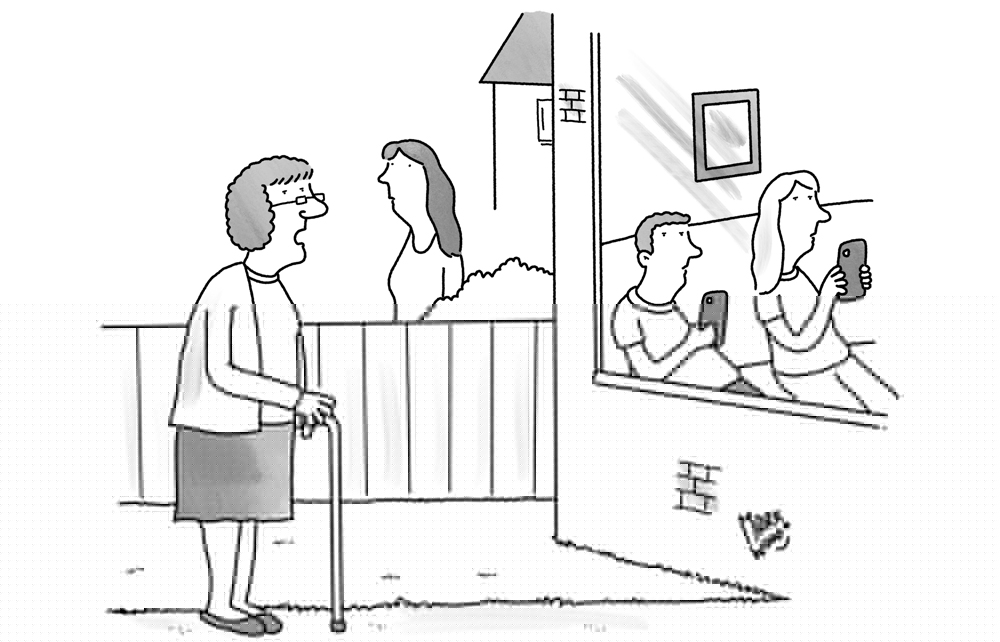 ‘I’m visiting my grandchildren – they don’t get out much.’