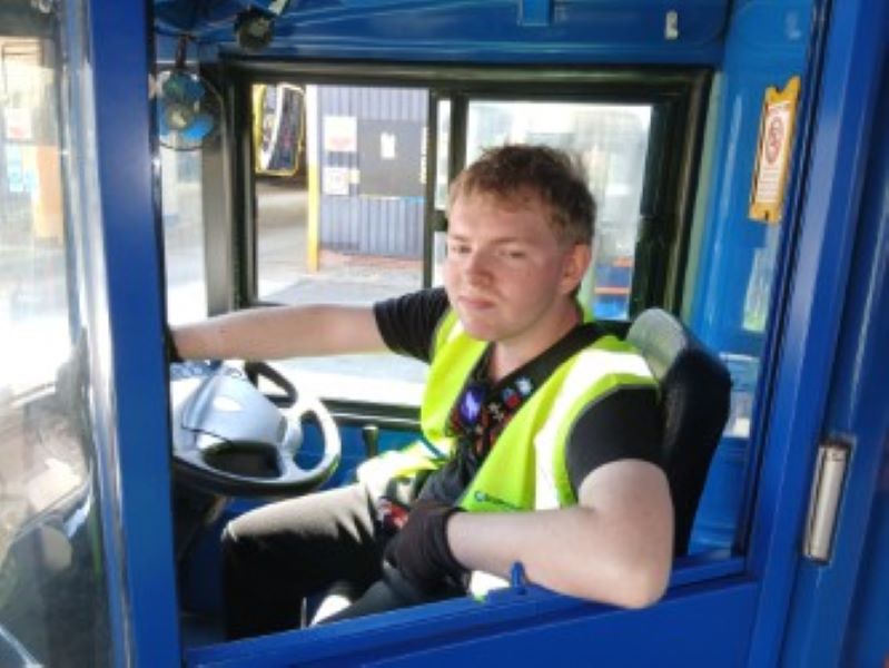 Young bus fan gets to check out Stratford depot
