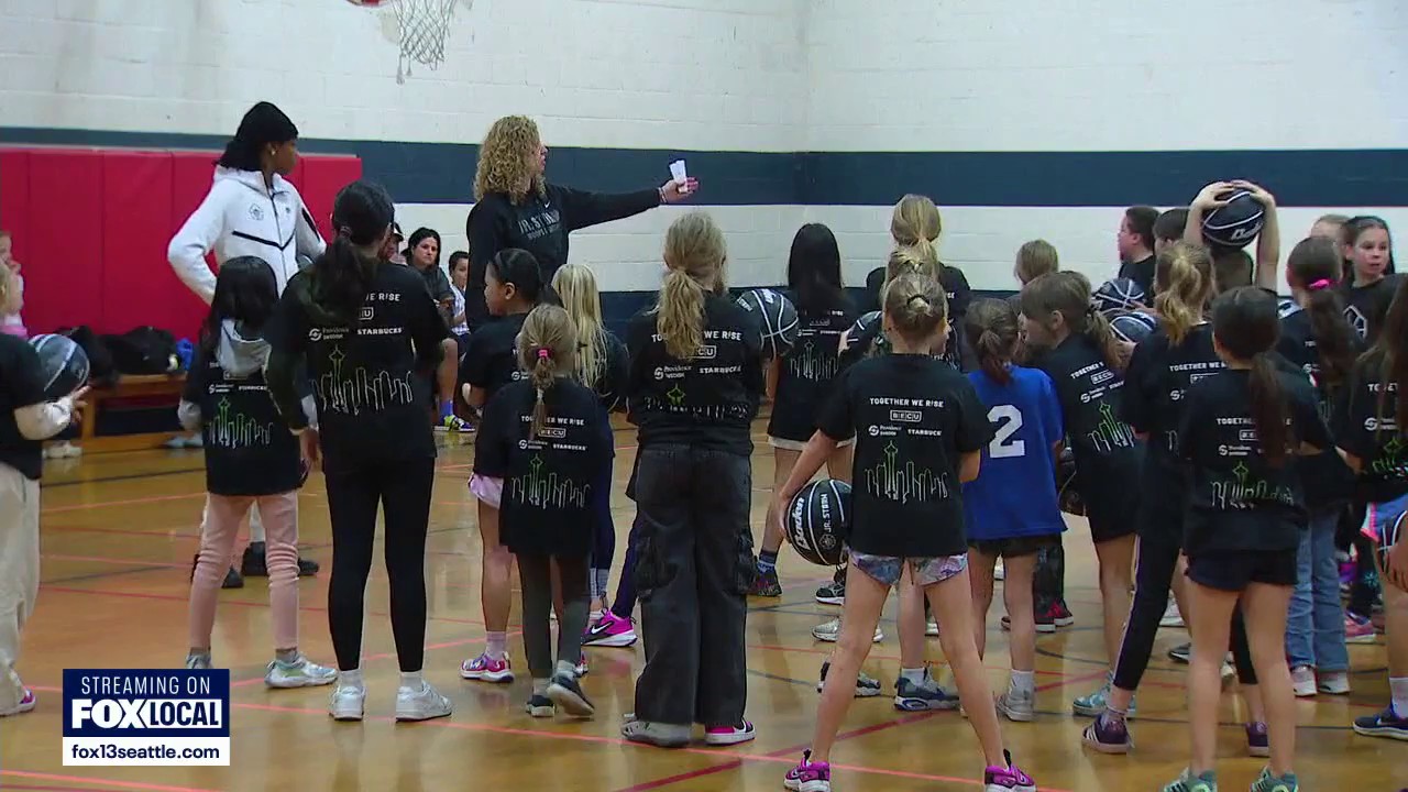 Seattle Storm coaching kids ahead of National Girl and Women in Sports Day