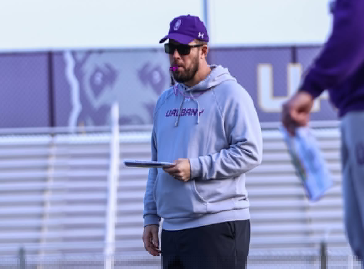 Perkovich embracing head coach, offensive coordinator duties as UAlbany football training camp begins