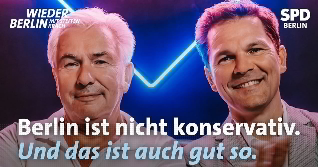 SPD Counters Evers’ Campaign Poster With Backing From Former Berlin Mayor Wowereit