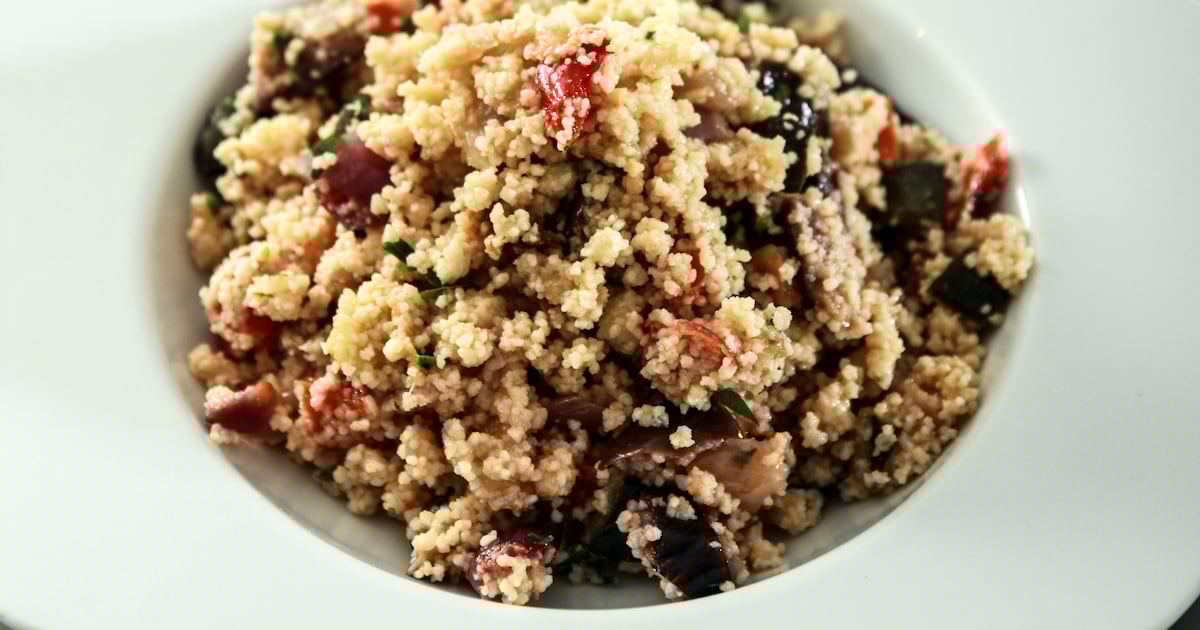 Veg out: Niall McKenna’s roasted vegetable cous cous and vegetable bourguignon