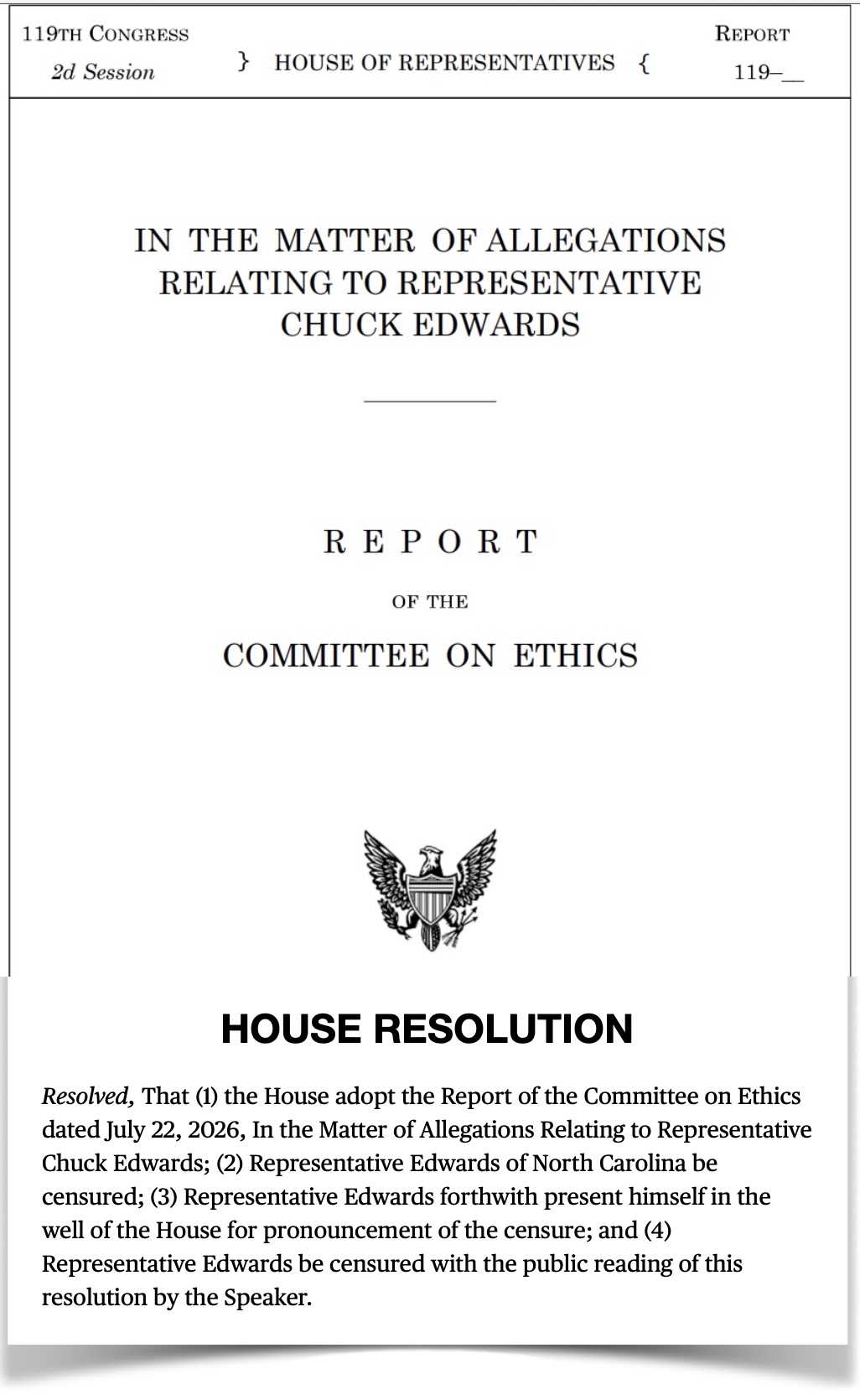 In cringeworthy detail, House Ethics panel urges censure of Chuck Edwards for sexual harassment of 2 female staffers