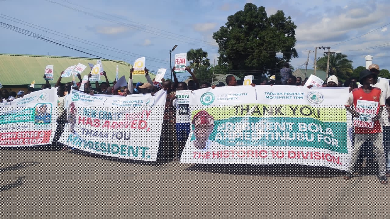 Arewa Youths laud Tinubu over creation of 10 division in Taraba