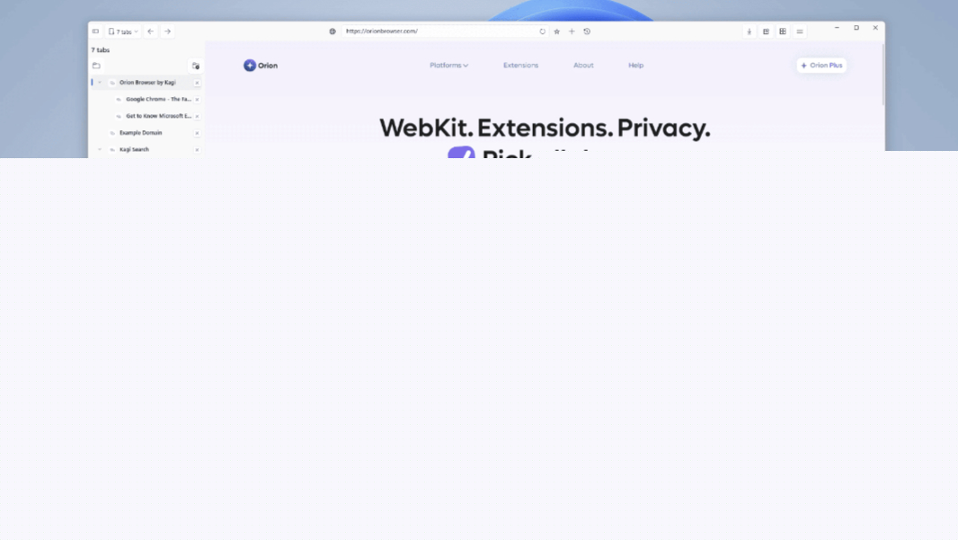 The Orion Web Browser is Coming to Windows
