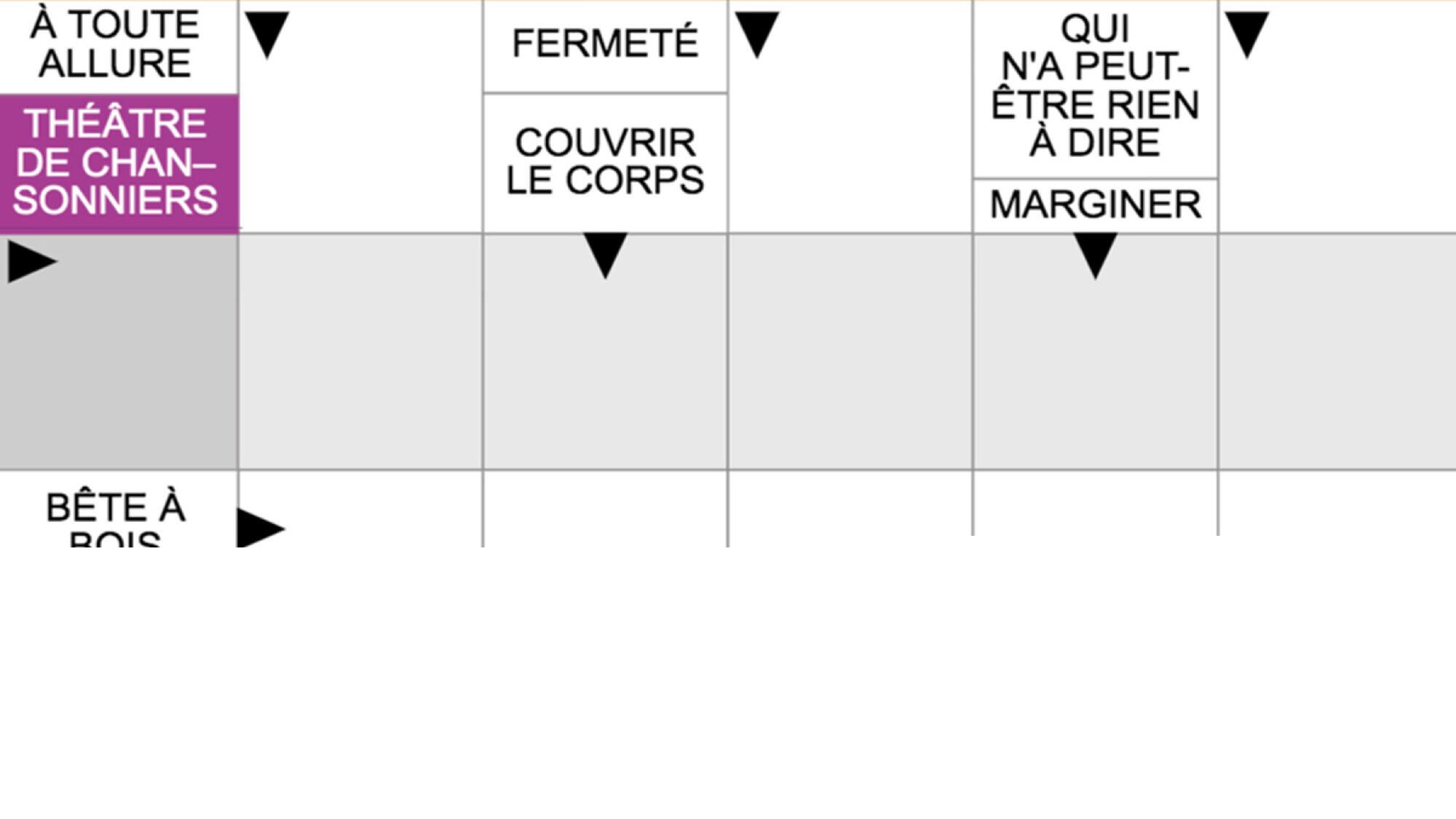 Mini fléchés gratuits - 5 août 2026 Grille n°3562