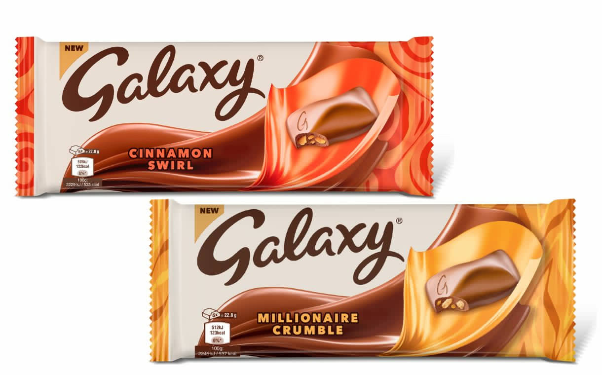 Galaxy expands More to Share range with Millionaire Crumble and Cinnamon Swirl