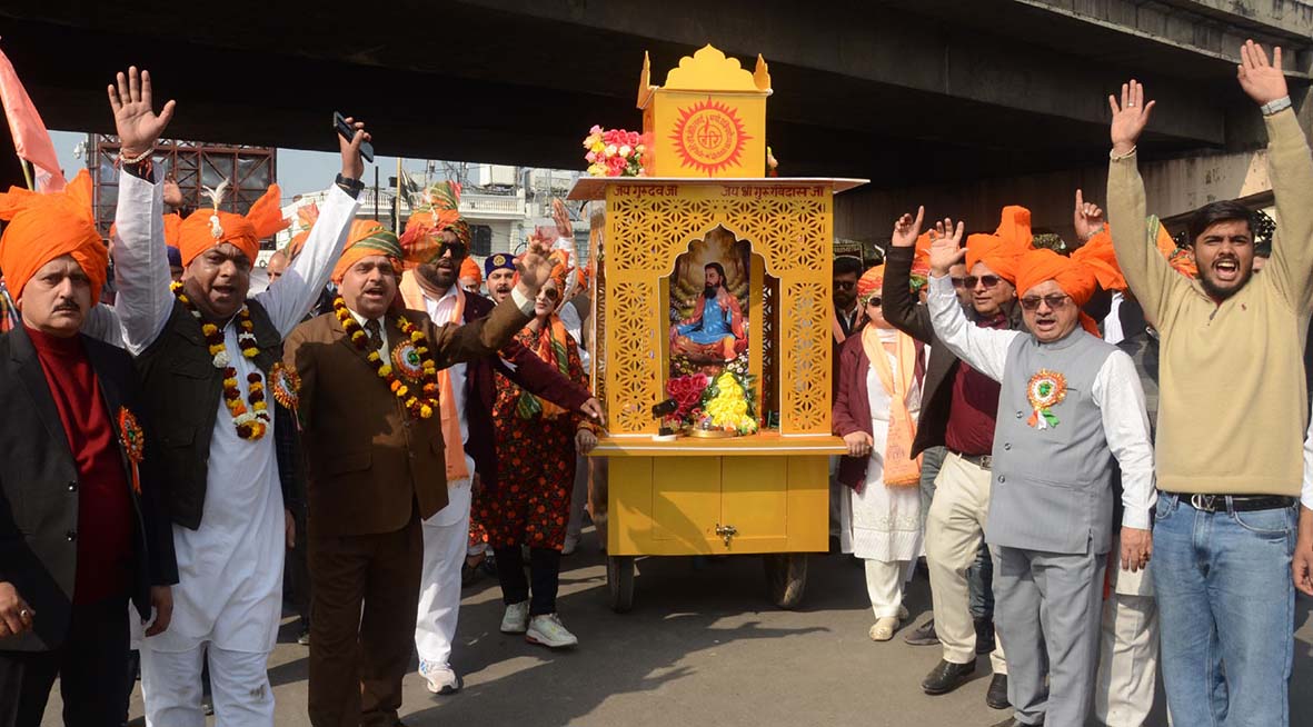 Grand Shobha Yatra Held in Jammu on the Eve of 649th Prakash Utsav of Guru Ravidas Ji