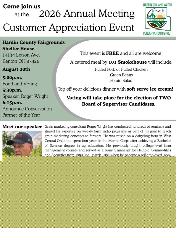 Hardin Soil and Water Conservation District to Hold Annual Meeting August 20